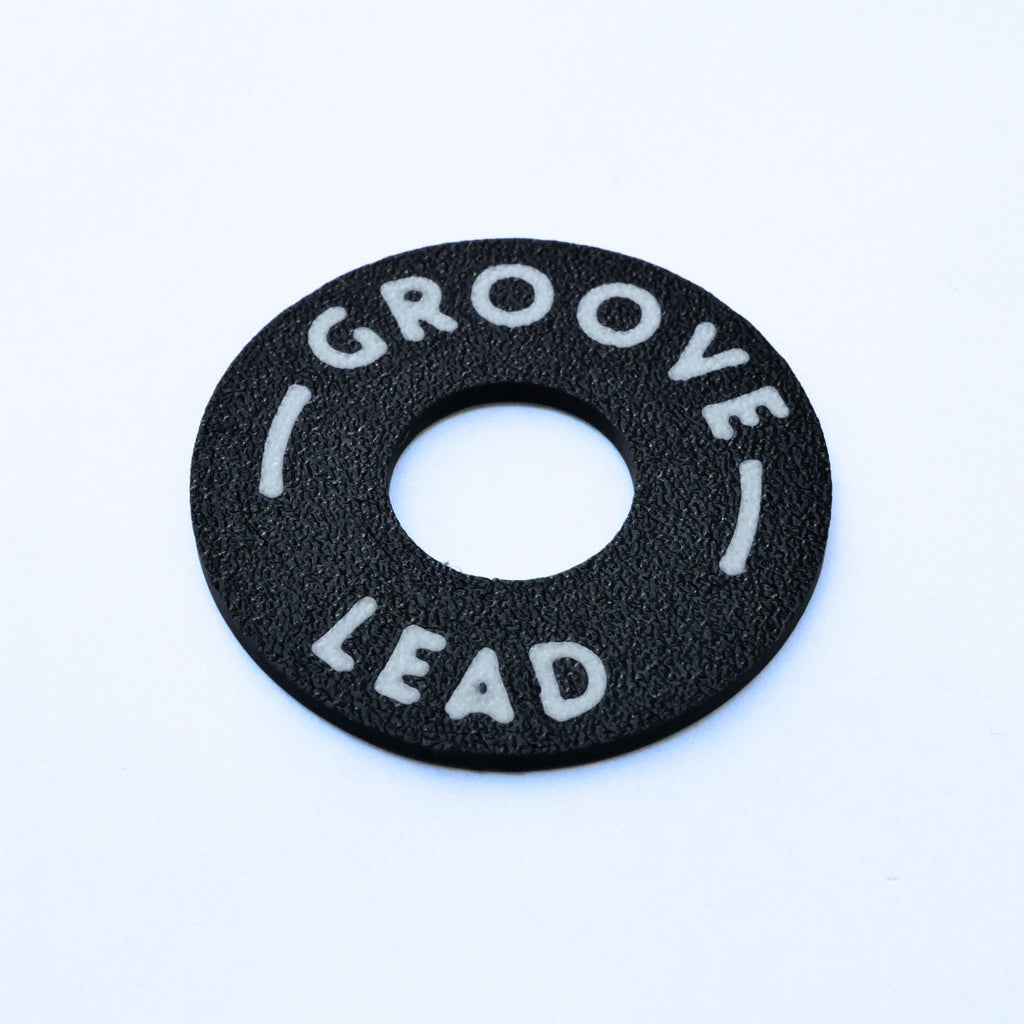 Custom Les Paul Poker Chip Guitar Toggle Switch Plate - Black Groove Lead - Ploutone