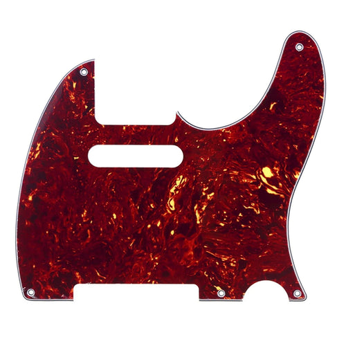 5-Hole Telecaster Pickguard - 4-Ply Red Tortoise - Ploutone