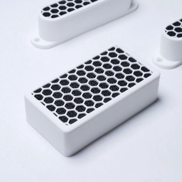 Custom HSS Pickup Cover Set (No Holes) - Black & White Pickup Covers from Ploutone