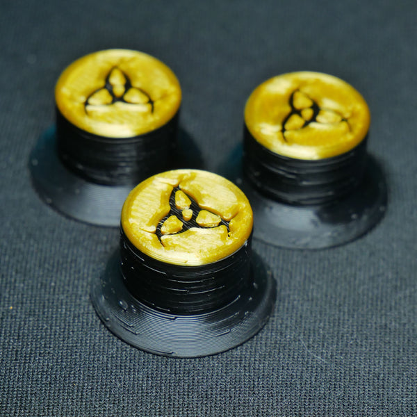 Opus Top Hat Guitar Knobs - Gold and Black Odin's Horns