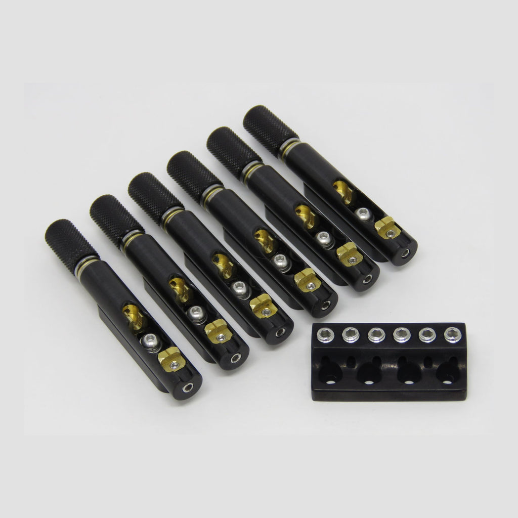 Nova Guitar Parts Single String Headless Guitar Bridge - 6, 7, and 8-String 6 Block Headpiece - Ploutone