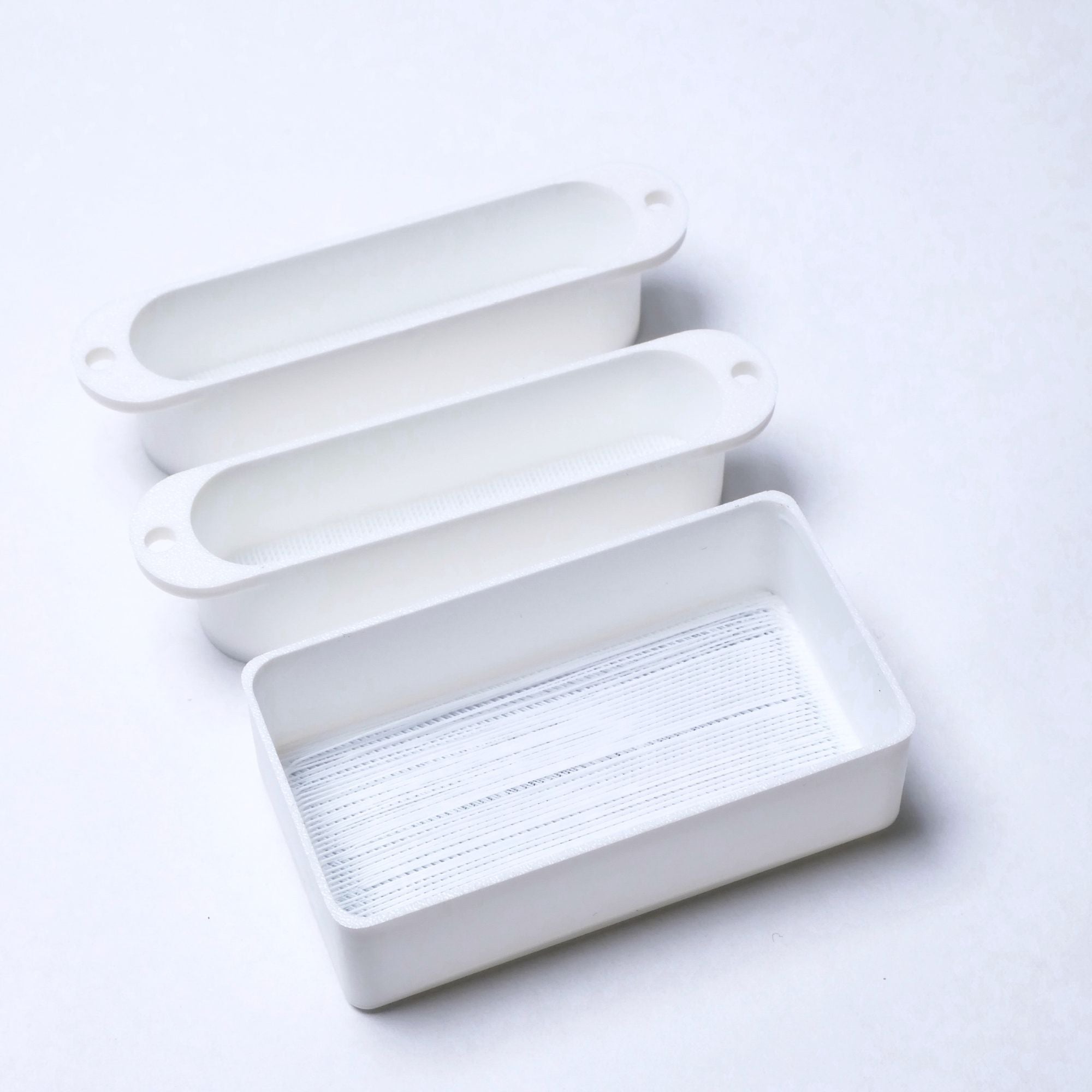 Custom HSS Pickup Cover Set (No Holes) - White & Black - Ploutone