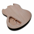 Unfinished Mahogany Offset SG / ESP Viper Style Electric Guitar Body Blank – Triple Humbucker Routing, DIY Guitar Kit - Ploutone