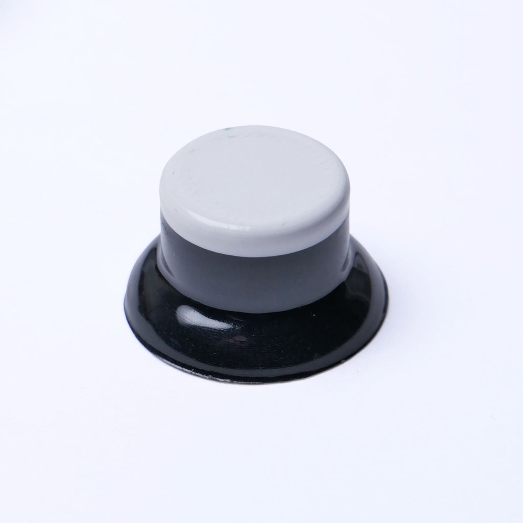 Custom Top Hat Guitar Knobs - Two Tone Black & White - Ploutone