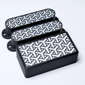 Custom HSS Pickup Cover Set (No Holes) - Black & Red Honeycomb - Ploutone