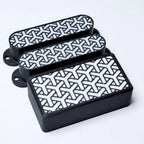 Custom HSS Pickup Cover Set (No Holes) - Black & Red Honeycomb - Ploutone