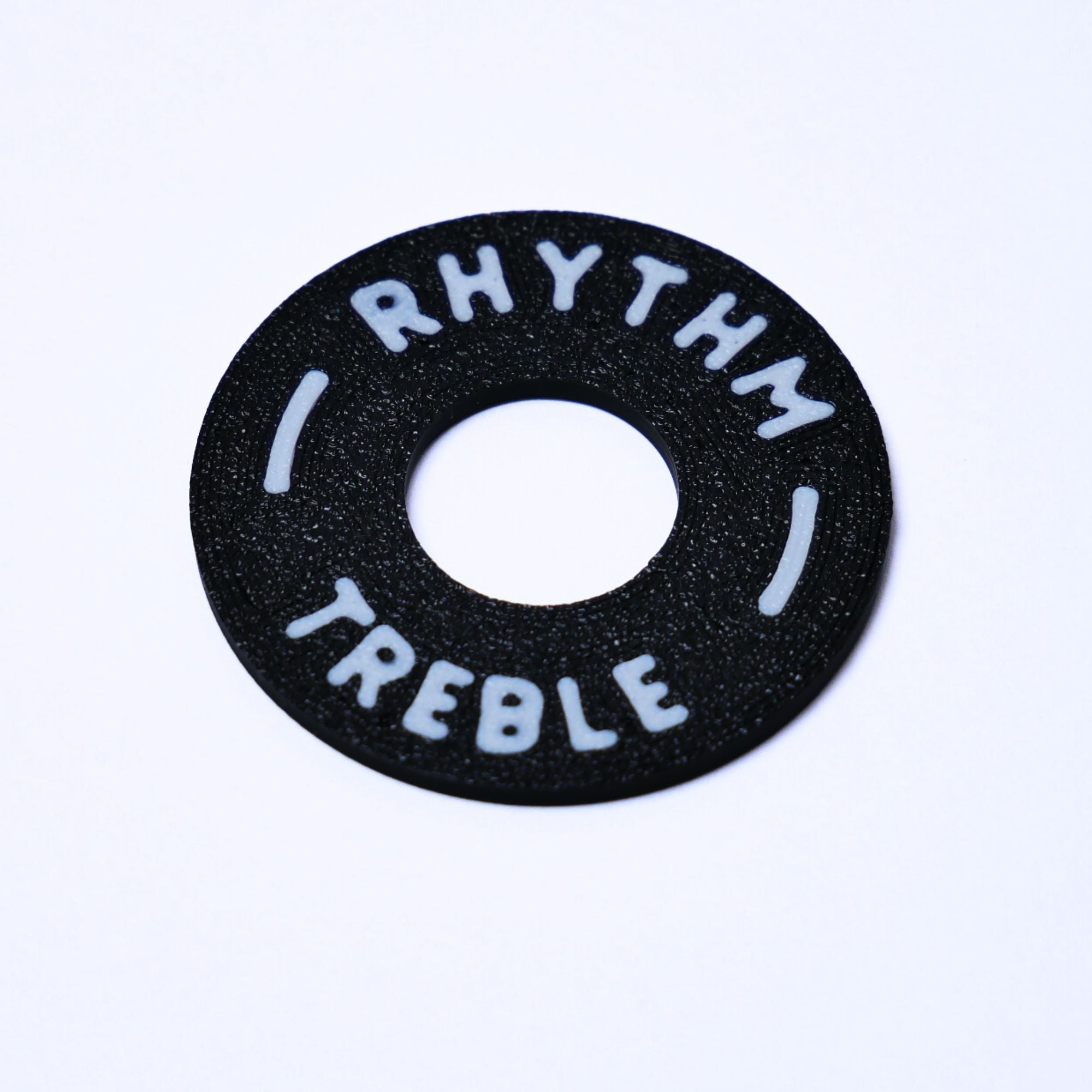 Custom Les Paul Poker Chip Guitar Toggle Switch Plate - Black Rhythm Treble - Ploutone