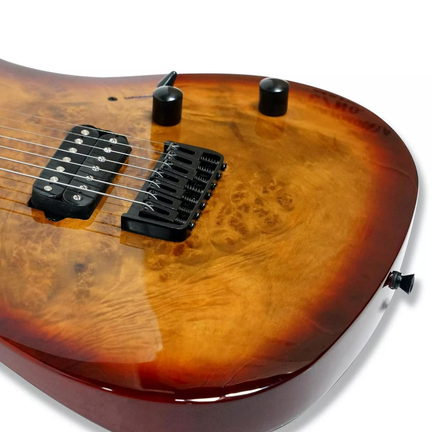 7-String Electric Guitar - Burl Top & Okoume Body - Ploutone
