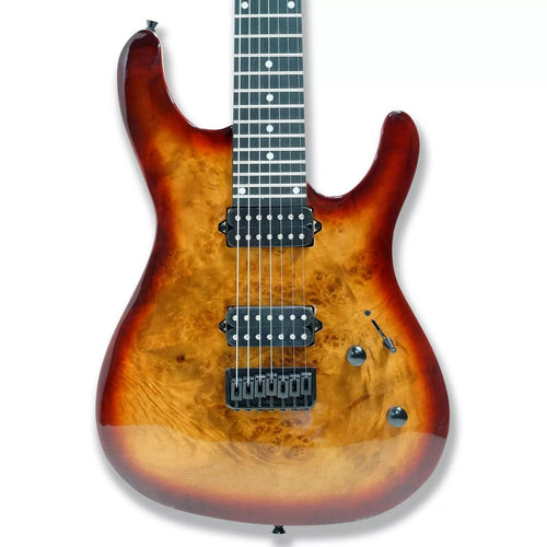 7-String Electric Guitar - Burl Top & Okoume Body - Ploutone