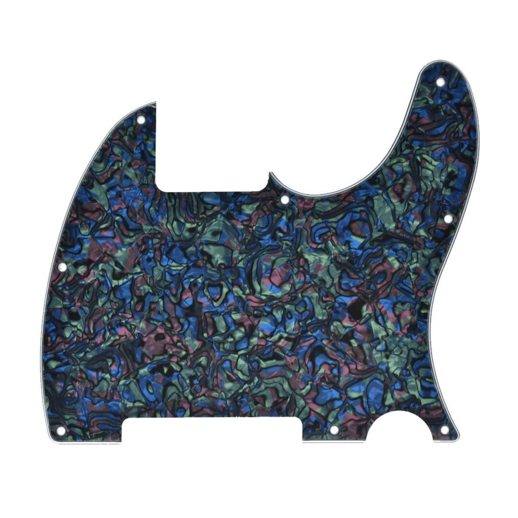 Esquire Pickguard (8-Hole) Telecaster Pickguard Blank - 20+ Colors 4-Ply Abalone Pearl - Ploutone