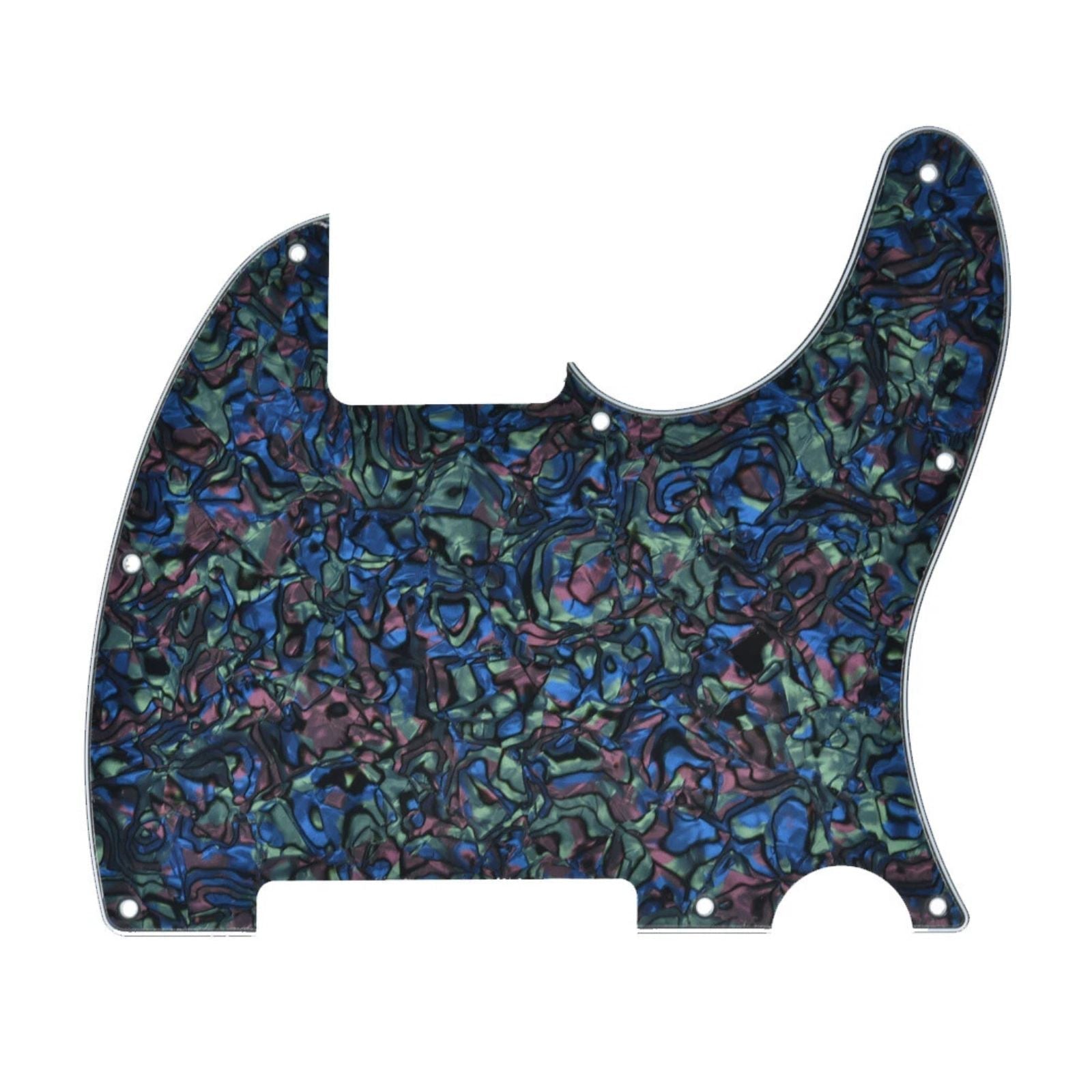 Esquire Pickguard (8-Hole) Telecaster Pickguard Blank - 20+ Colors 4-Ply Abalone Pearl - Ploutone