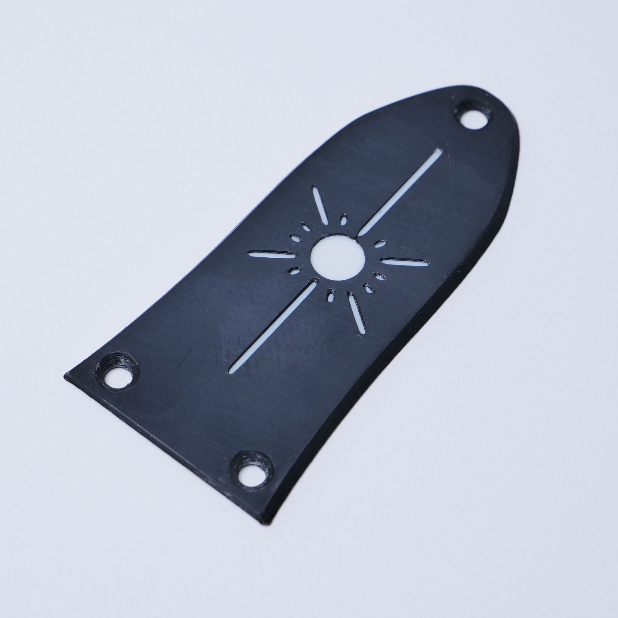 Custom Gibson SG Truss Rod Cover - Del Sol Black & White - Ploutone