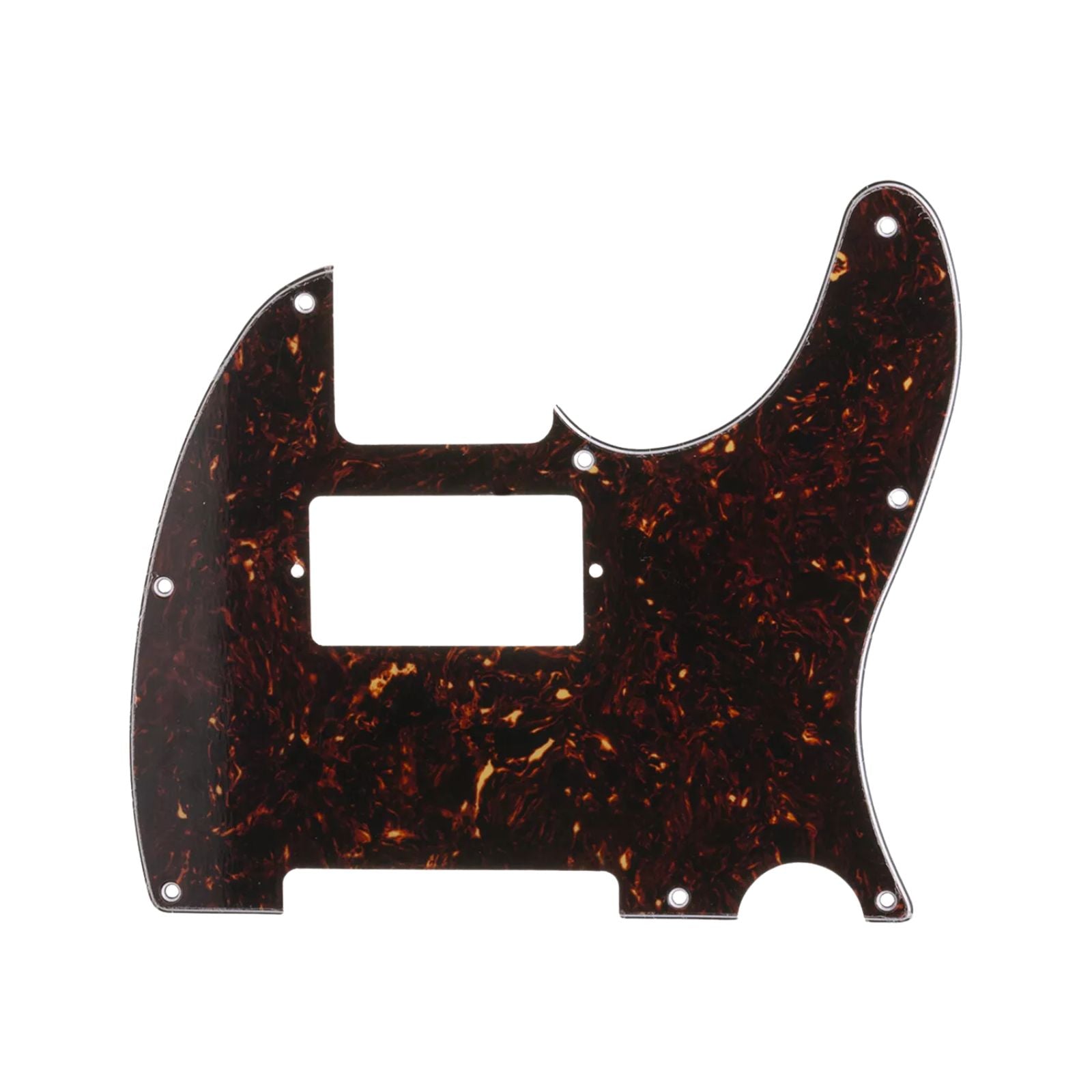 8-Hole HH/ SH Humbucker Telecaster Pickguard - 4-Ply Dark Brown Tortoise - Ploutone