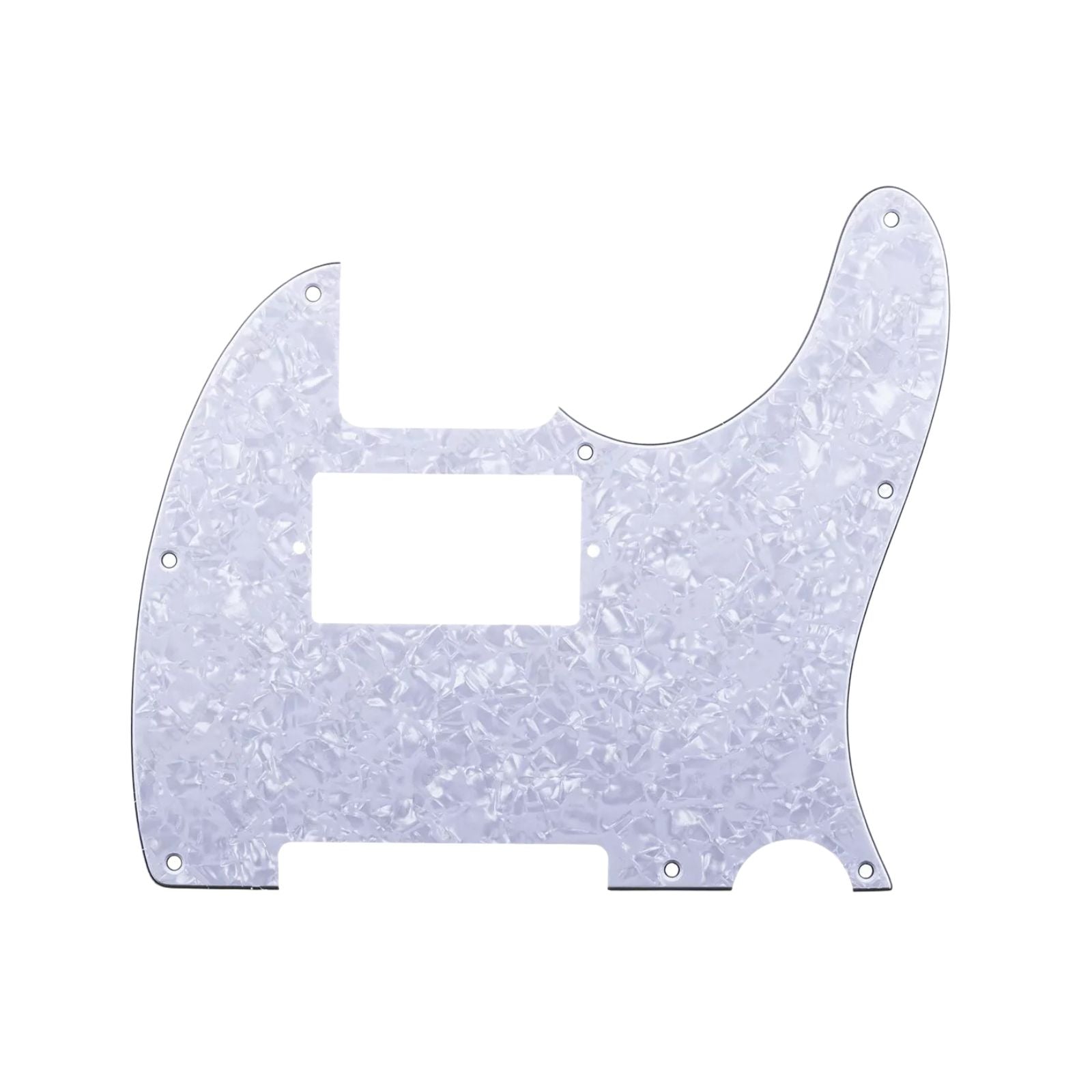 8-Hole HH/ SH Humbucker Telecaster Pickguard - 4-Ply White Pearl - Ploutone