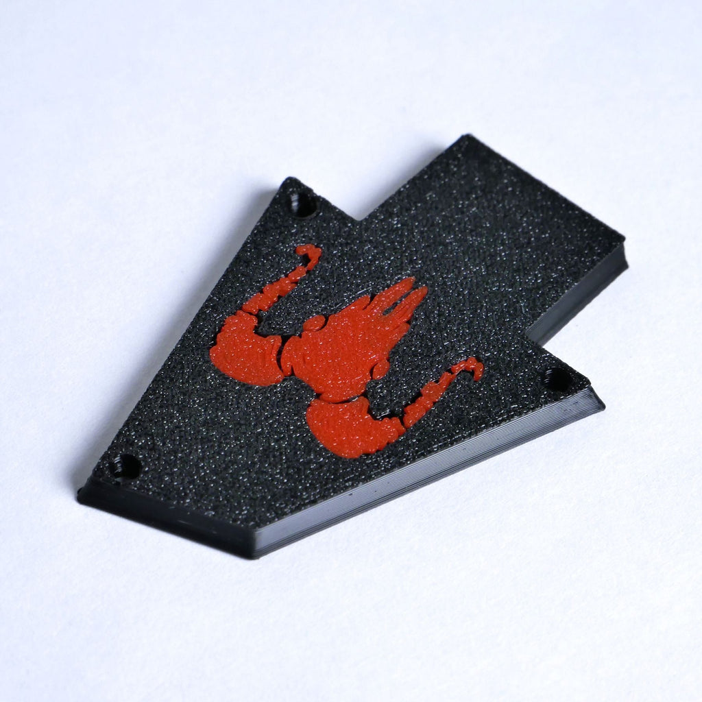 Custom Ibanez Truss Rod Cover for RG & JEM – Ram Skull (Red & Black) - Ploutone