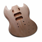 Unfinished Mahogany Offset SG / ESP Viper Style Electric Guitar Body Blank – Triple Humbucker Routing, DIY Guitar Kit - Ploutone