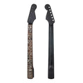 Satin Black Strat-Style Guitar Neck, Rosewood Fretboard, 22 Fret - Ploutone