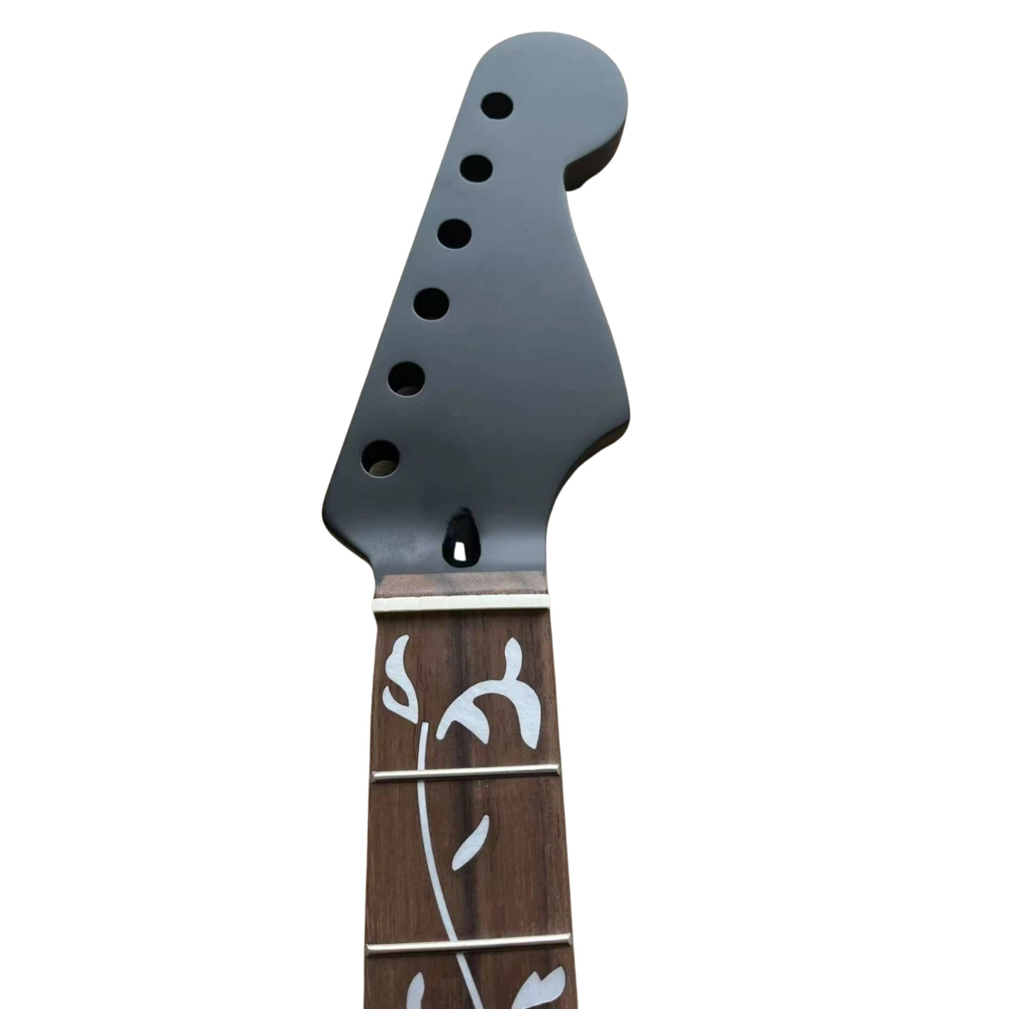 Satin Black Strat-Style Guitar Neck, Rosewood Fretboard, 22 Fret - Ploutone