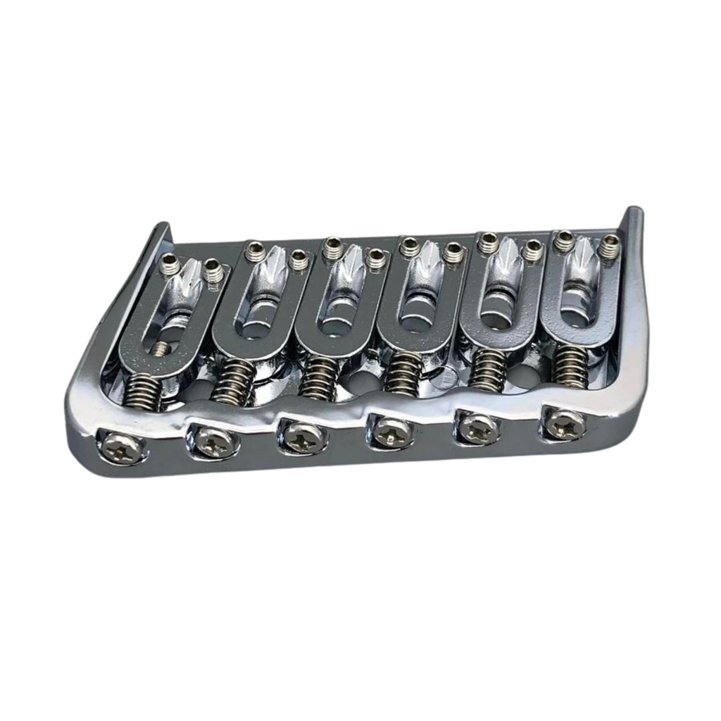 6-String Multi-Scale Guitar Bridge - Chrome - Ploutone