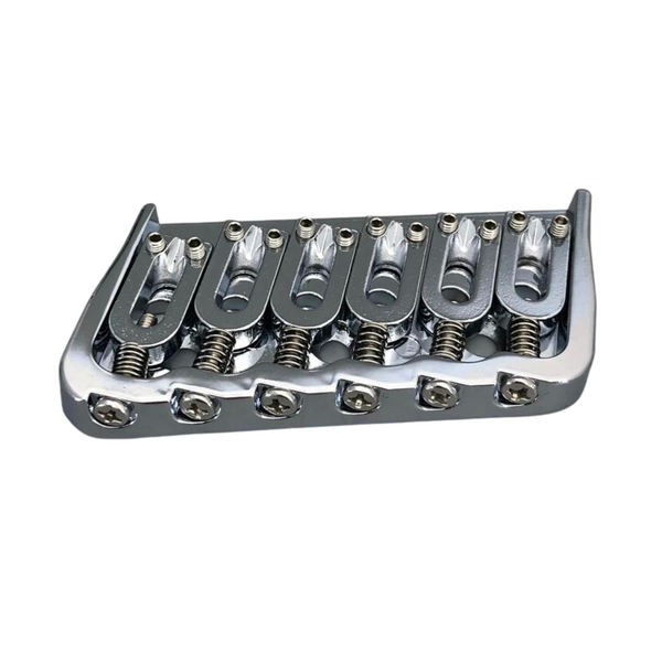 6-String Multi-Scale Guitar Bridge - Chrome - Ploutone