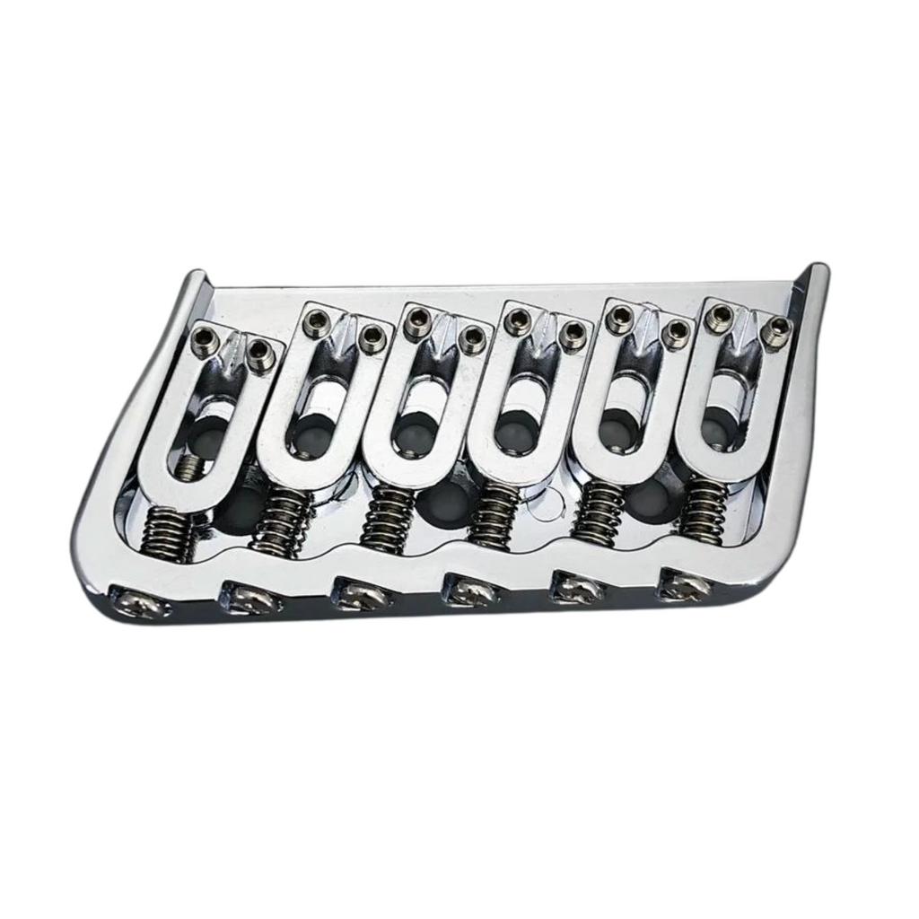 6-String Multi-Scale Guitar Bridge - Chrome - Ploutone