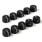 Black Vintage-Style Amplifier Knobs w/ Set Screw - Fits 6.35mm Pots 10 Knobs - Ploutone