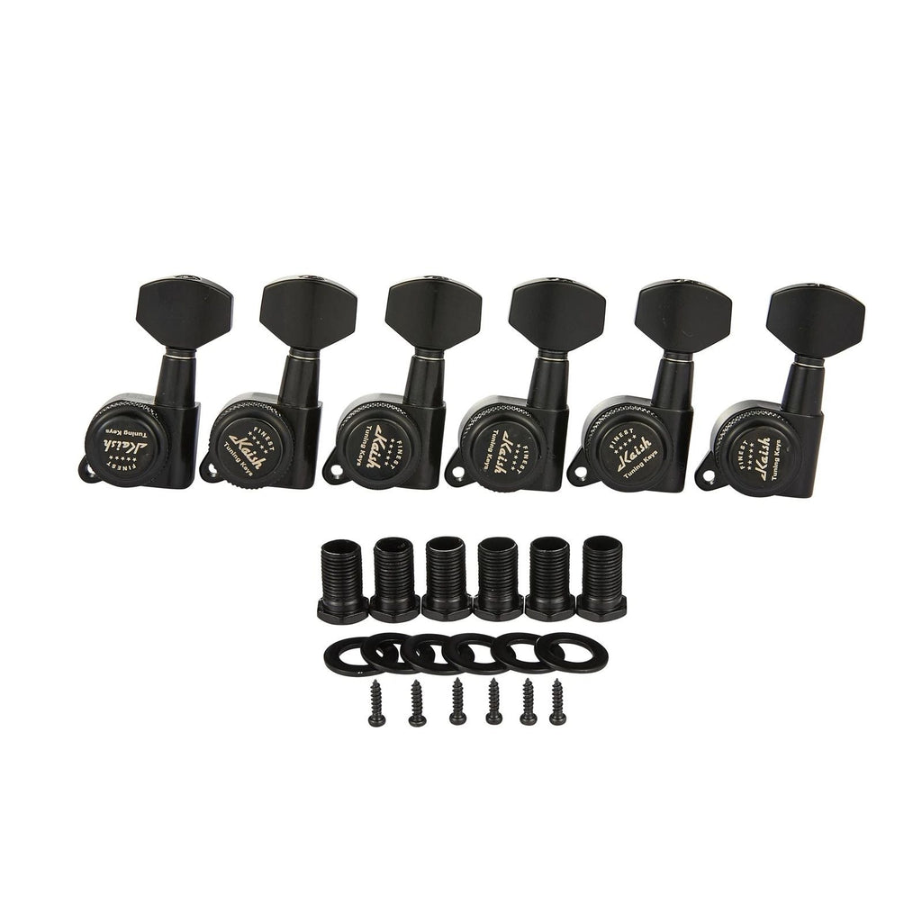 Left-Handed Locking Tuners (Black) – 18:1 – Drop-In for Most Electric/Acoustic Guitars (10mm / 25/64" holes) - Ploutone