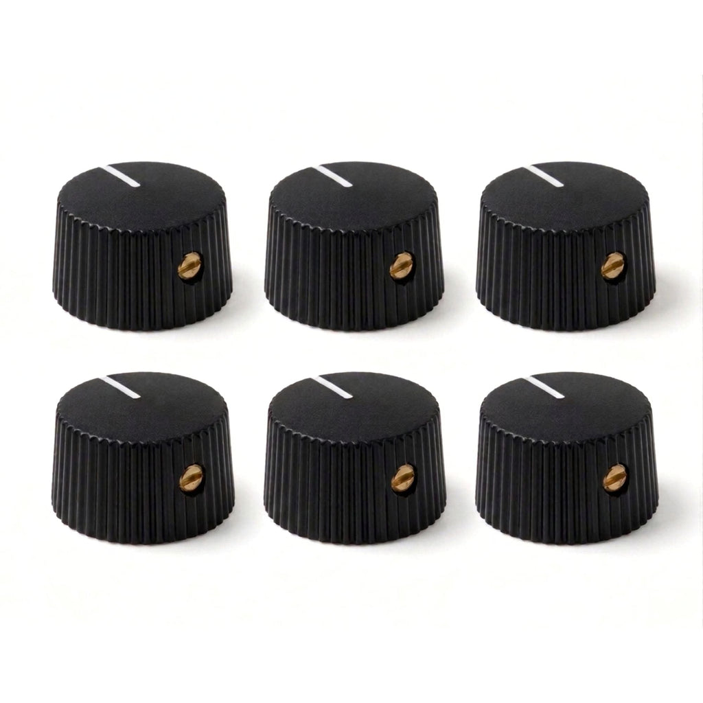 Black Vintage-Style Amplifier Knobs w/ Set Screw - Fits 6.35mm Pots 6 Knobs - Ploutone