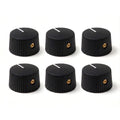 Black Vintage-Style Amplifier Knobs w/ Set Screw - Fits 6.35mm Pots 6 Knobs - Ploutone