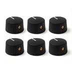 Black Vintage-Style Amplifier Knobs w/ Set Screw - Fits 6.35mm Pots 6 Knobs - Ploutone