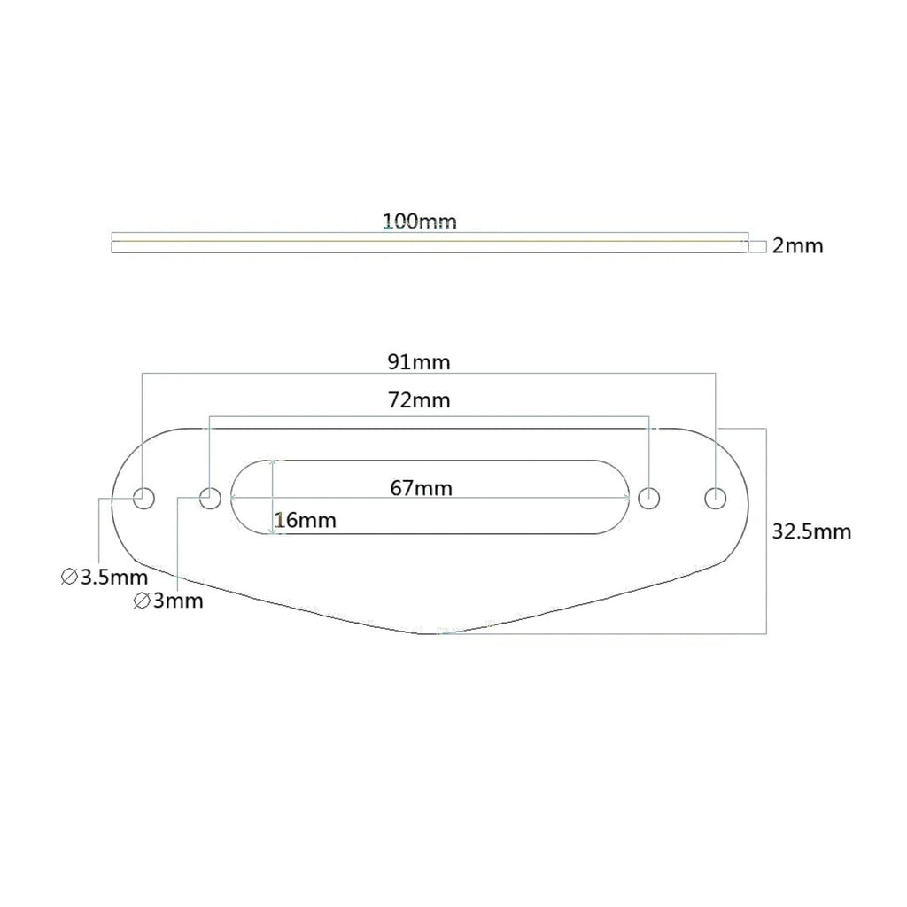 Metal Neck Pickup Mounting Ring for Telecaster - Black - Ploutone