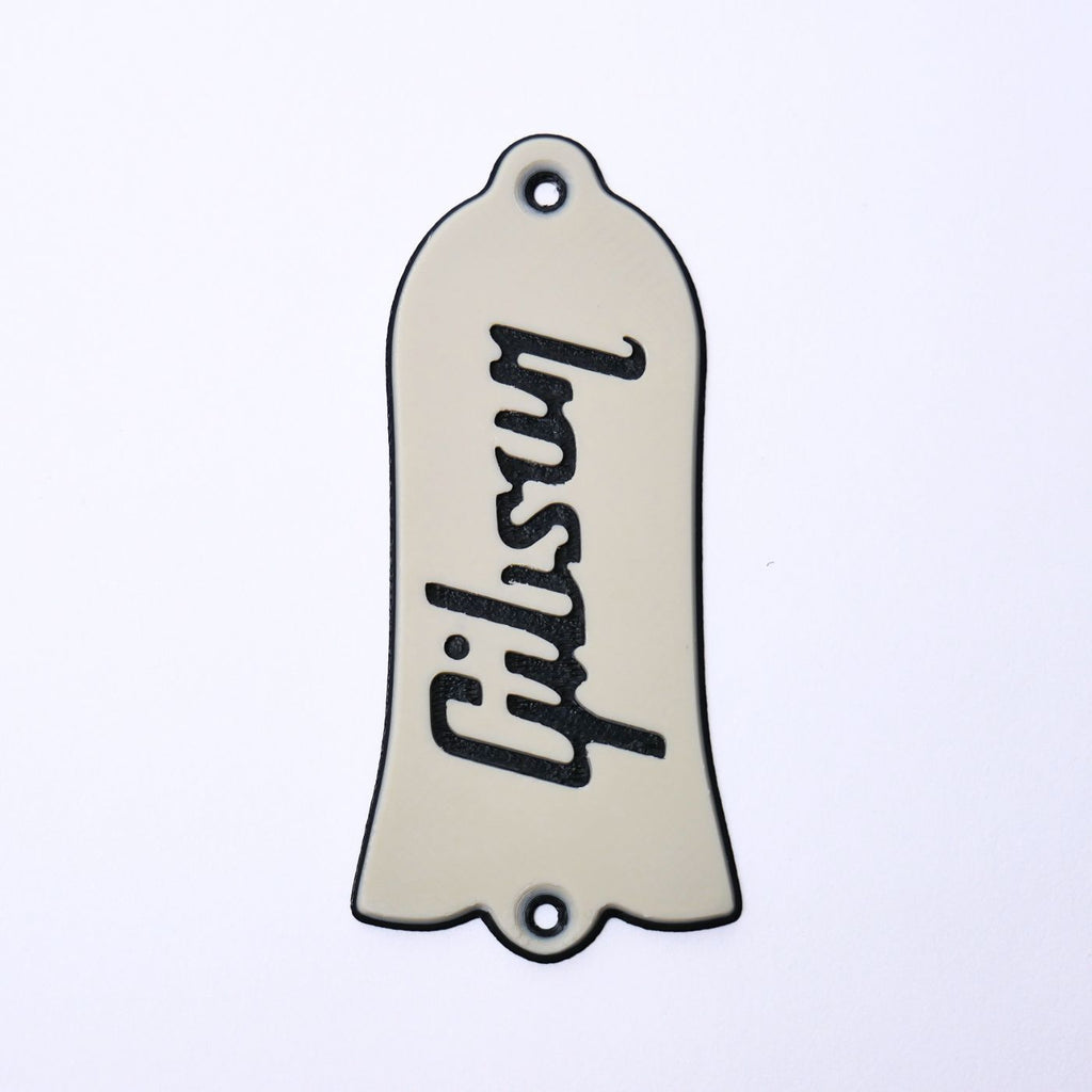 Custom Gibson Les Paul Truss Rod Cover - Gibson Logo (Cream & Black) truss rod covers from Ploutone