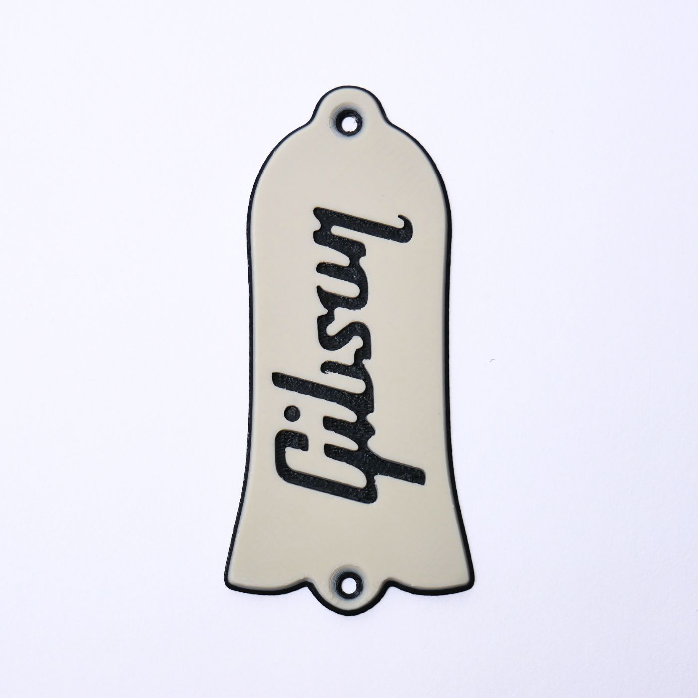 Custom Gibson Les Paul Truss Rod Cover - Gibson Logo (Cream & Black) truss rod covers from Ploutone