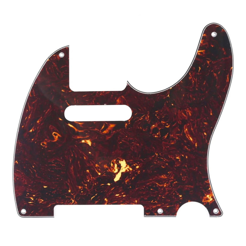 5-Hole Telecaster Pickguard - 4-Ply Brown Tortoise SS Telecaster Pickguards from Ploutone