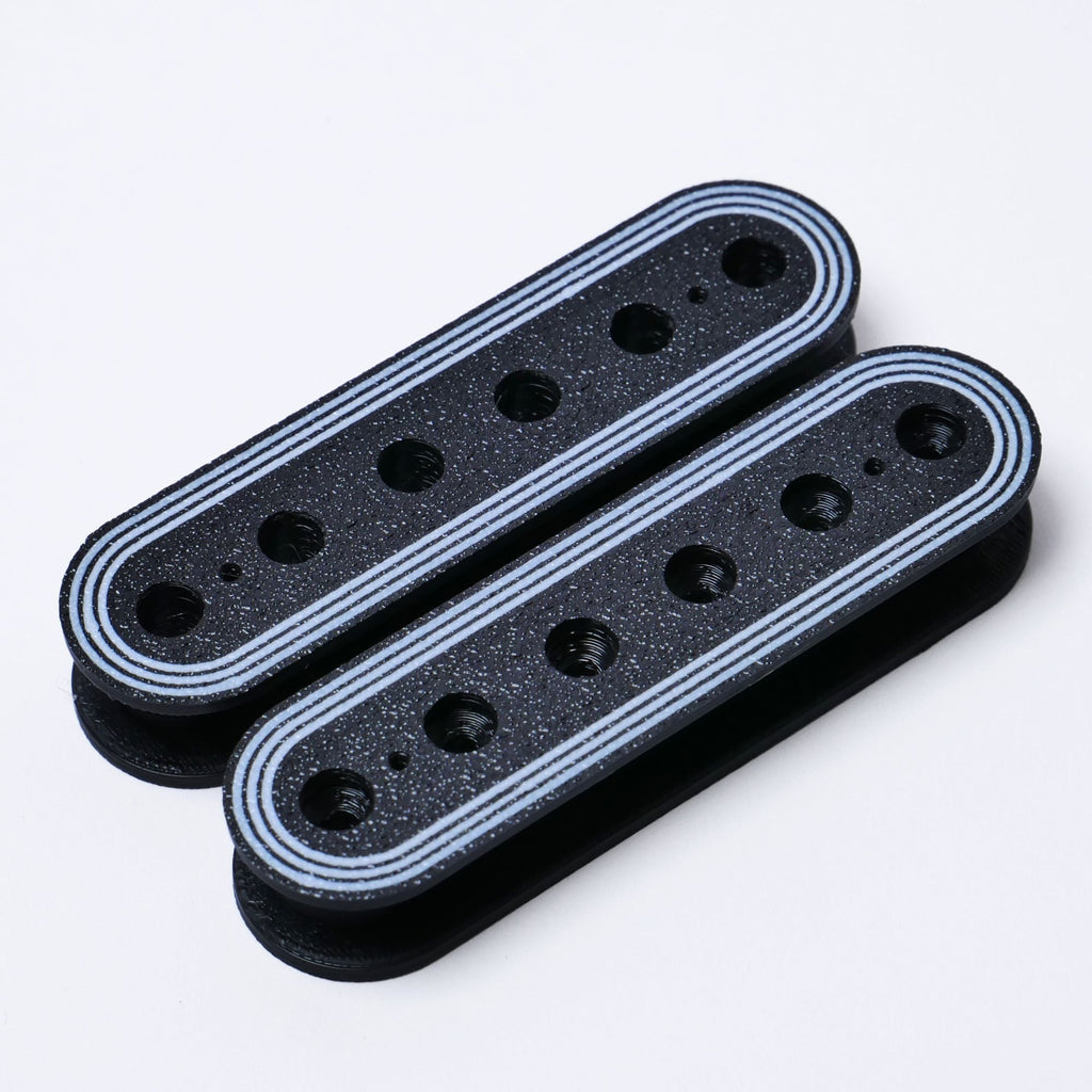 Custom ABS Humbucker Pickup Bobbins, Deco Style, 50mm/52mm Pole Spacing - Slug Side, Screw Side & Sets - Ploutone
