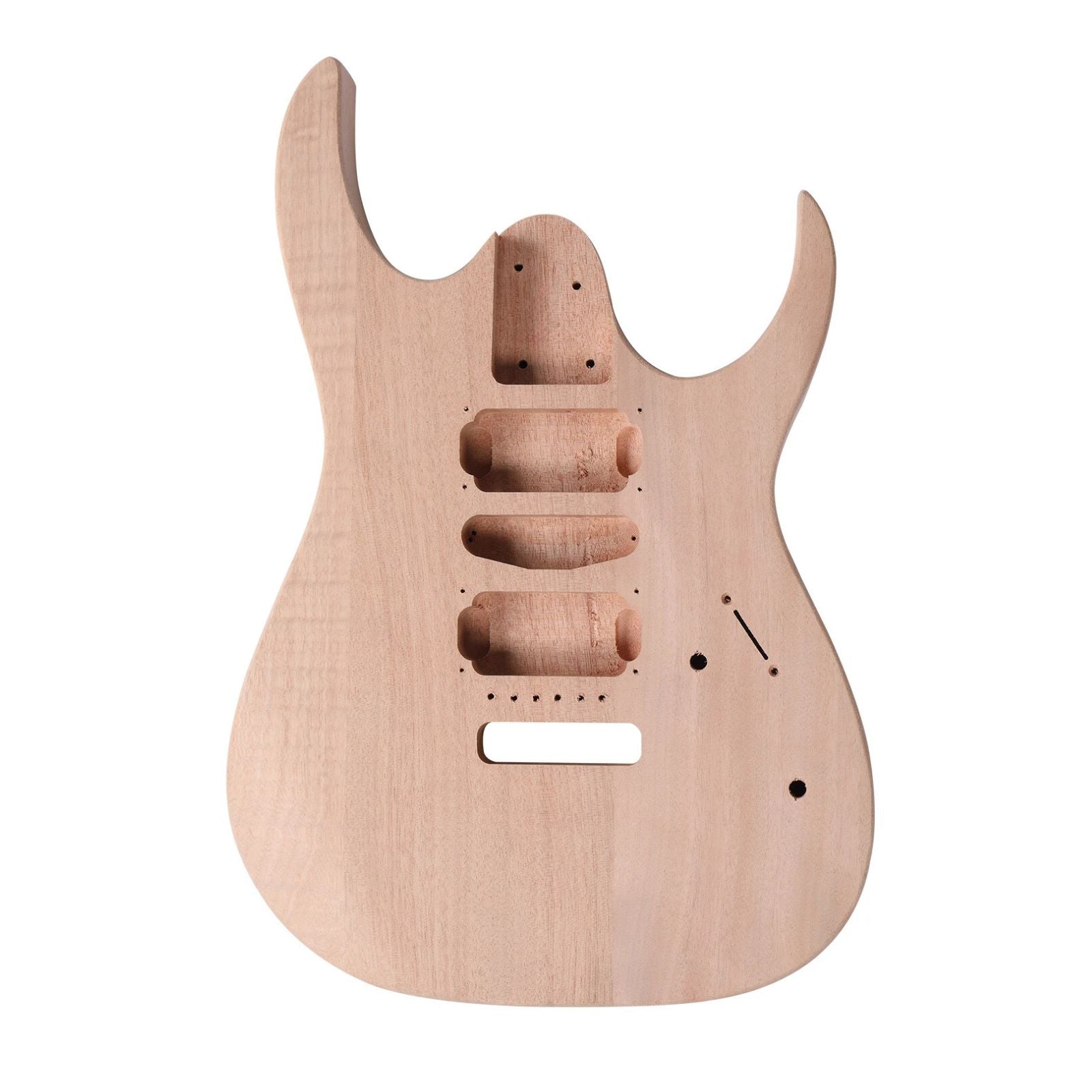 DIY Solderless Super Strat Ibby Style Guitar Kit - Mahogany Body & Maple Neck - Ploutone