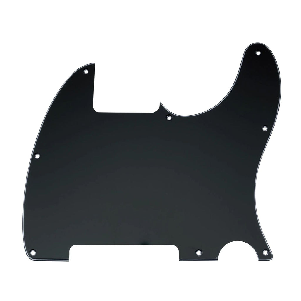Esquire Pickguard (8-Hole) Telecaster Pickguard Blank - 20+ Colors 3-Ply Black - Ploutone