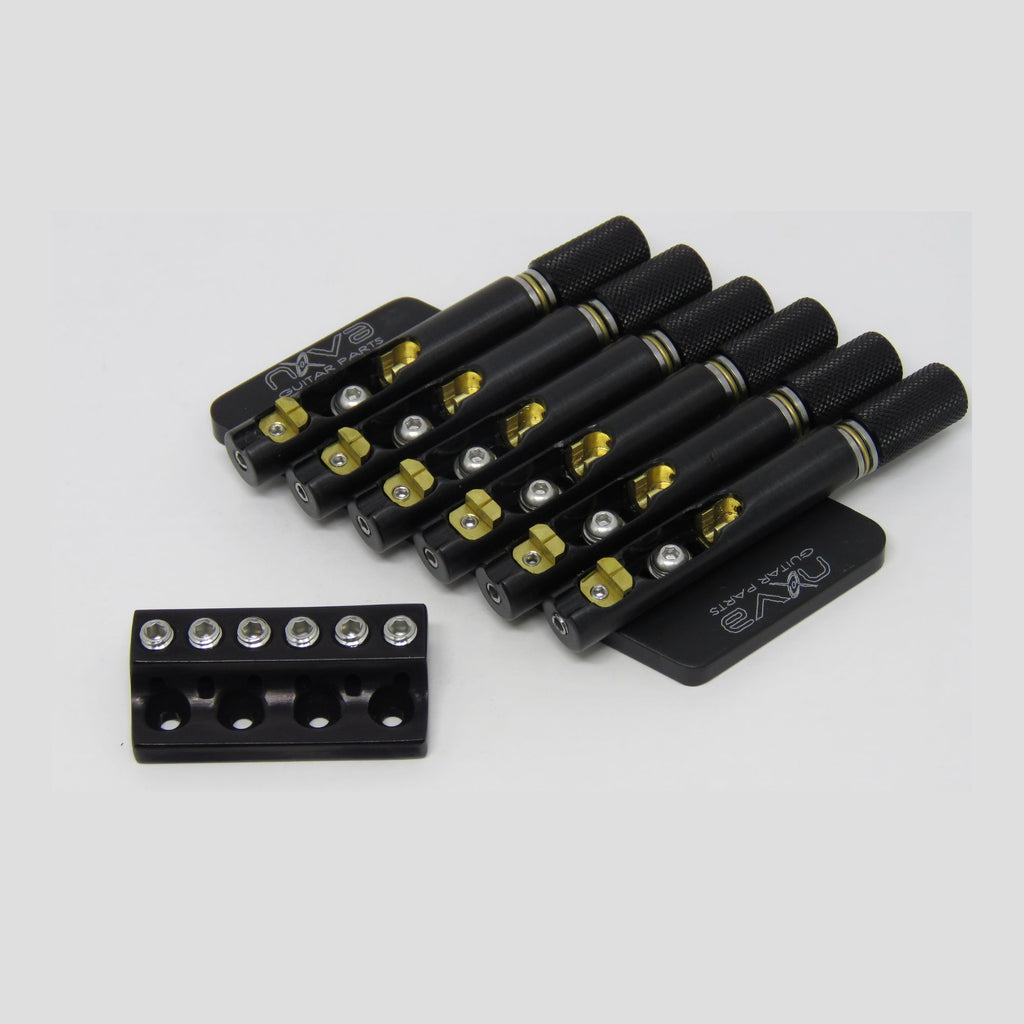 Nova Guitar Parts 6-String Multi-Scale Headless Guitar Bridge - Ploutone