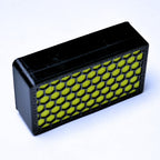 Custom HSS Pickup Cover Set (No Holes) - Black & Green Honeycomb - Ploutone