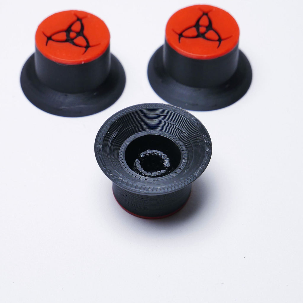 Opus Top Hat Guitar Knobs - Crimson Red and Black Odin's Horns - Ploutone