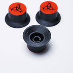 Opus Top Hat Guitar Knobs - Crimson Red and Black Odin's Horns - Ploutone