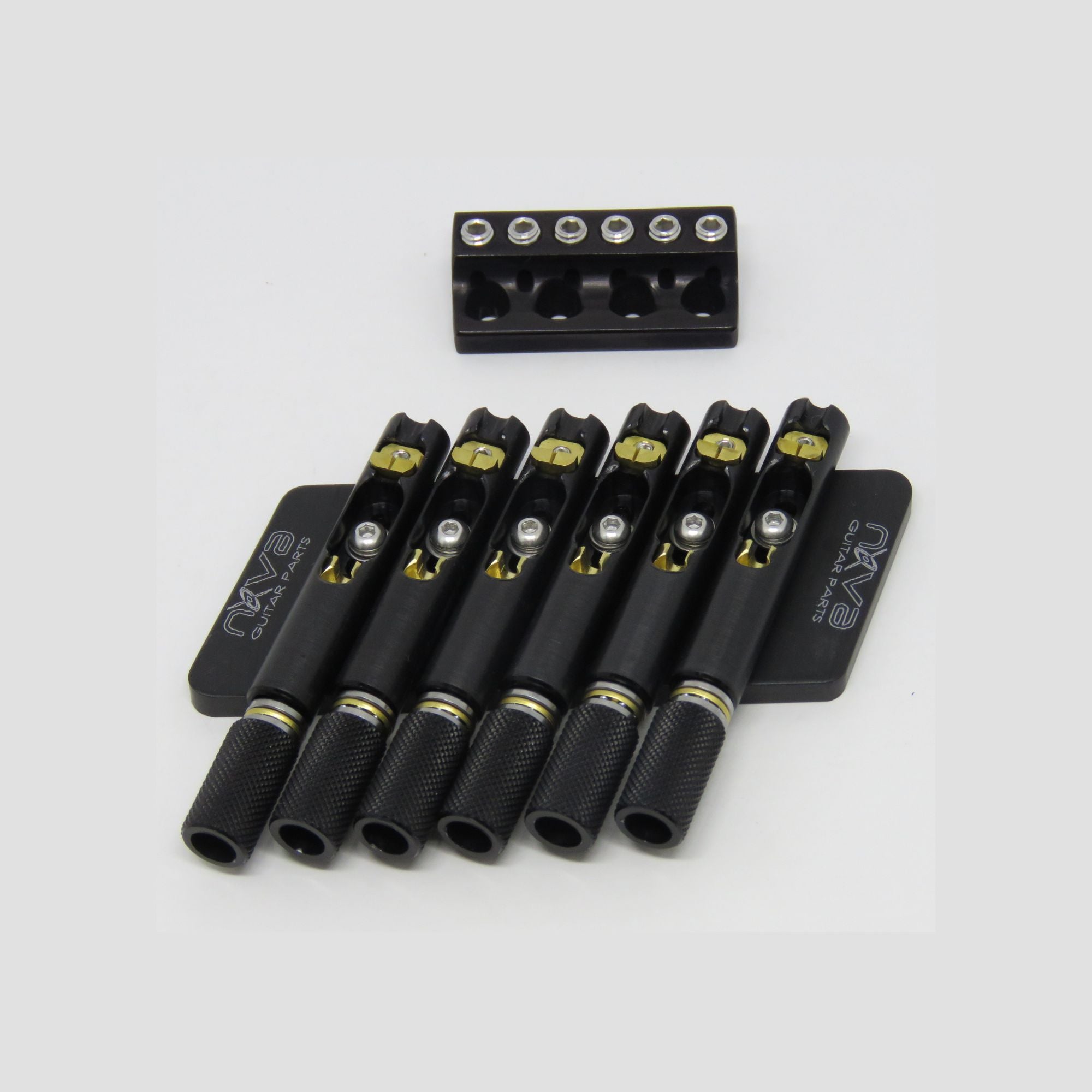 Nova Guitar Parts 6-String Multi-Scale Headless Guitar Bridge - Ploutone