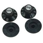 Telecaster Black Witch Hat Bakelite Knobs - 2 Volume, 2 Tone - Ploutone