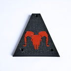 Custom Jackson/ Charvel Guitars Truss Rod Cover – Ram Skull (Red & Black) - Ploutone