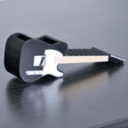Telecaster Guitar Shaped Guitar Pick Holder - Black and White - Ploutone