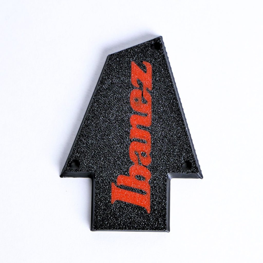 Custom Ibanez Truss Rod Cover for RG & JEM – Classic Logo (Red & Black) - Ploutone