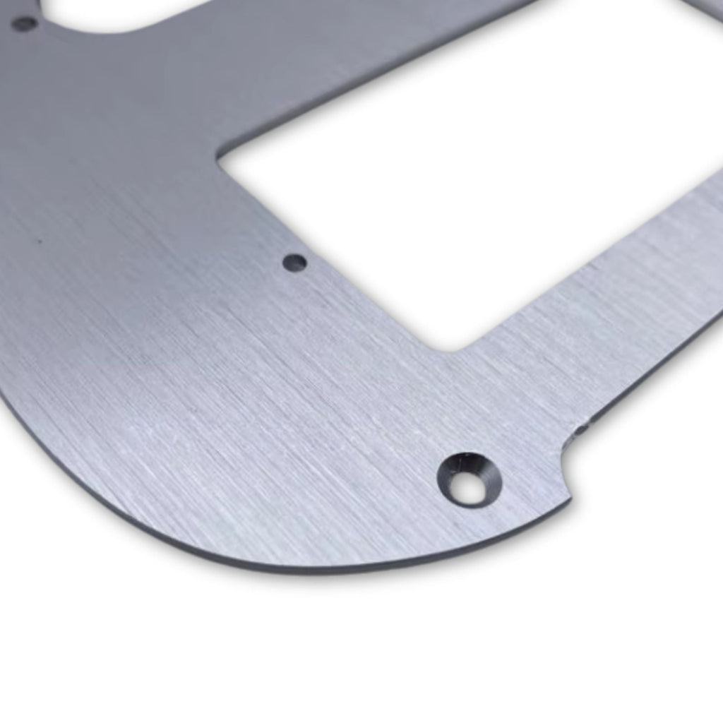 Metal Ibanez AZ2204 Pickguard - Anodized Aluminum - Raw Brushed Aluminum - Ploutone