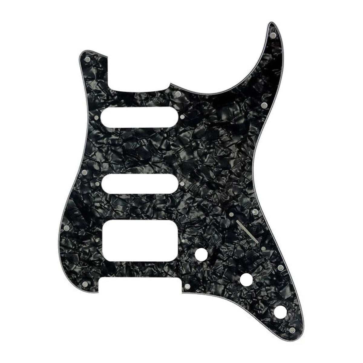 Fender Stratocaster HSS Pickguard (Open Humbucker) - 4-Ply Black Pearl Pickguards from Ploutone