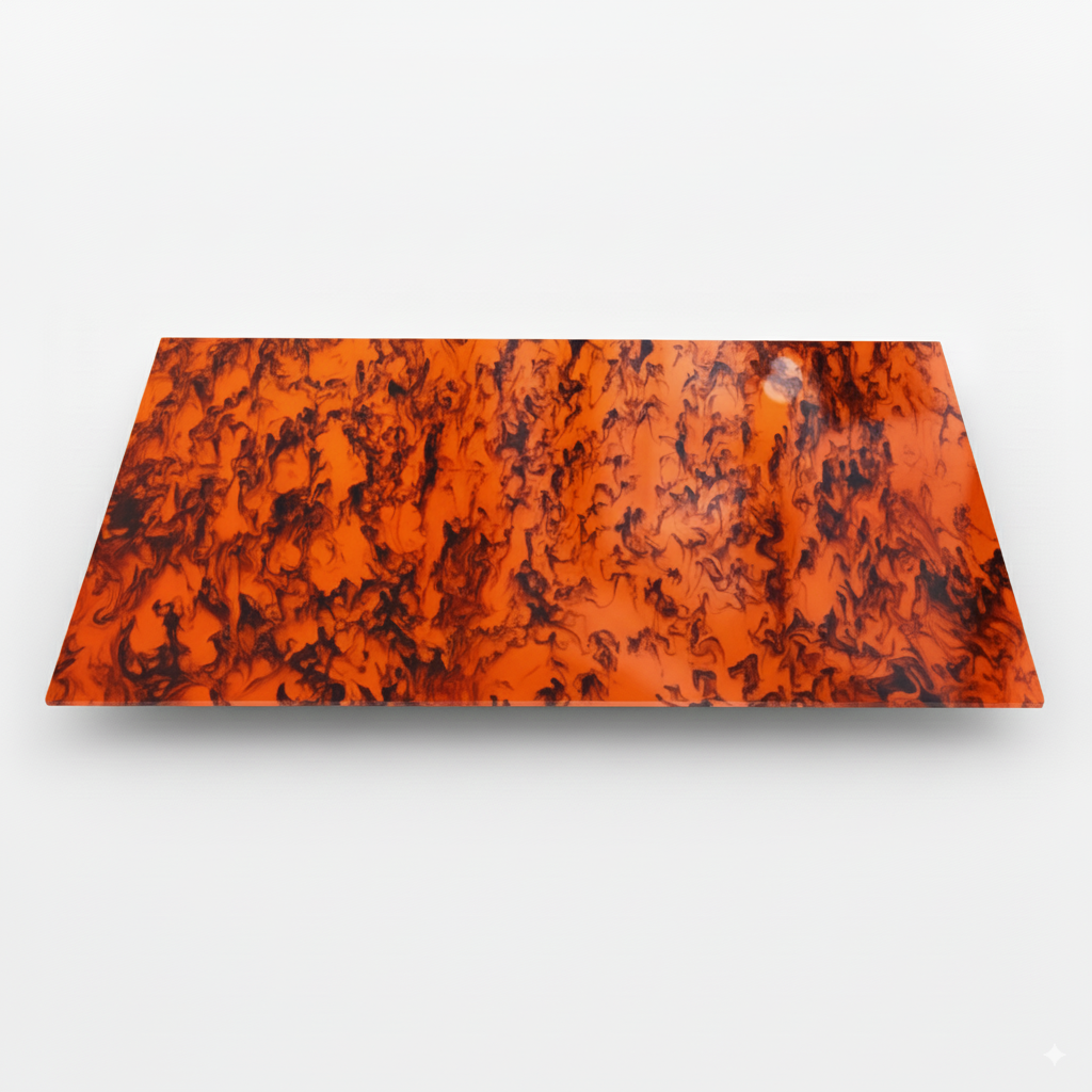 Acrylic Inlay and Pickguard Material - Translucent Magma Smoke Pickguards from Ploutone