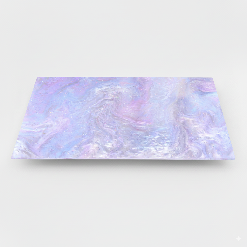 Acrylic Inlay and Pickguard Material - White Pearl Swirl Pickguards from Ploutone